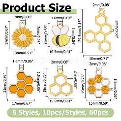 60Pcs 6 Style Alloy Pendants&nbsp;FIND-HS0001-85