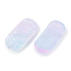 Spray Painted Transparent Glass Connector Charms&nbsp;X1-GLAA-H035-06G