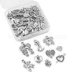 45Pcs 9 Styles Tibetan Style Alloy Pendants&nbsp;TIBEP-CJ0002-74