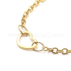 304 Stainless Steel Heart Link Chain Bracelet for Women&nbsp;BJEW-B064-08G