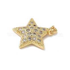 Brass Micro Pave Cubic Zirconia Pendants&nbsp;KK-Q068-65G