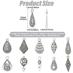 50Pcs 10 Styles Tibetan Style Alloy Pendants&nbsp;FIND-CJ0005-98