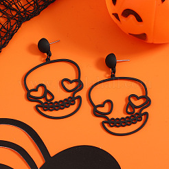 Brass Skull Dangle Stud Earrings&nbsp;WO0329