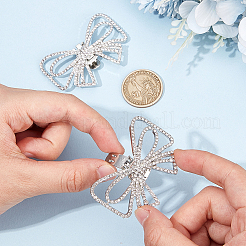 2Pcs Bowknot Alloy Rhinestone Shoe Decorations&nbsp;FIND-CP0002-24A
