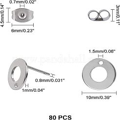 304 Stainless Steel Stud Earring Findings&nbsp;STAS-UN0003-42P