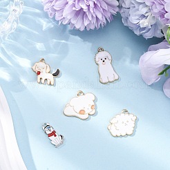10Pcs 5 Styles Rack Plating Alloy Enamel Pendants&nbsp;ENAM-FP0001-97