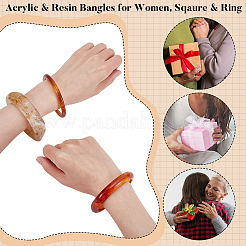 8Pcs 8 Styles Acrylic & Resin Bangles for Women&nbsp;BJEW-UN0001-94