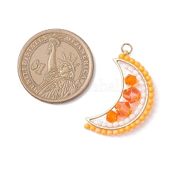 4Pcs 4 Colors Round Glass Seed Beaded Fruit Pendants&nbsp;PALLOY-MZ00863