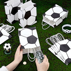 30Pcs Paper Football Pattern Printed Carry Storage Tote Bags&nbsp;ABAG-PH0001-97A