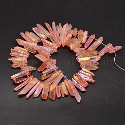 Electroplated Natural Quartz Crystal Beads Strands&nbsp;G-A142-03G