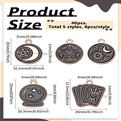 40Pcs 5 Styles Alloy Enamel Pendants&nbsp;ENAM-LP0002-05