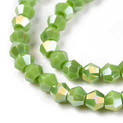 Opaque Solid Color Electroplate Glass Beads Strands&nbsp;EGLA-A039-P2mm-B21