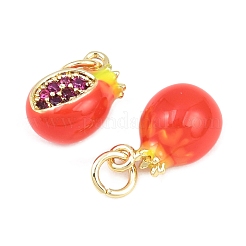 Brass Micro Pave Cubic Zirconia Charms&nbsp;KK-C250-04