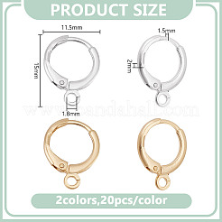 80Pcs 8 Styles Brass Hoop Earrings Findings&nbsp;FIND-DR0001-65C