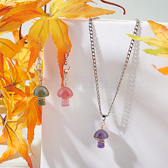 12Pcs 6 Styles Natural & Synthetic Mixed Stone Copper Wire Wrapped Pendants&nbsp;FIND-FH0006-26