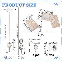 2Pcs 2 Styles Wing Alloy Pendant Decorations with Oval Tray&nbsp;HJEW-GA00049-02