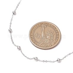 304 Stainless Steel Ball Cable Chain Necklaces&nbsp;NJEW-JN05166-02