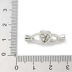 Brass Heart Fold Over Clasps&nbsp;KK-Z083-05P-02
