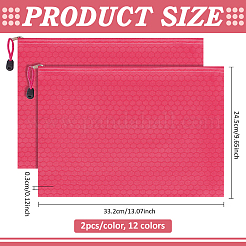24Pcs 12 Colors Cloth Zipper File Pockets&nbsp;ABAG-DR0001-20