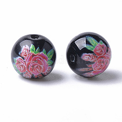 Printed & Spray Painted Glass Beads&nbsp;LS-GLAA-S047-03A-08