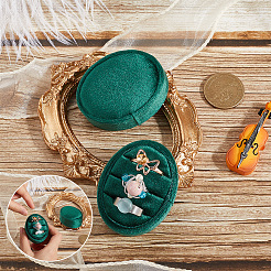 Oval Shape Velvet Rings Storage Gift Boxes&nbsp;CON-WH20001-06B