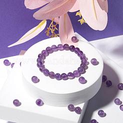 100Pcs 8mm Natural Amethyst Round Beads&nbsp;DIY-LS0002-13