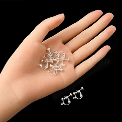 Rack Plated Brass Screw Clip-on Earring Findings&nbsp;KK-YW0001-10S