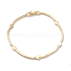 Clear Cubic Zirconia Tennis Bracelet with Enamel Teardrop Evil Eye&nbsp;BJEW-I300-04G