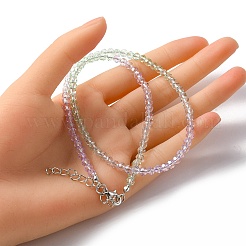 Bling Glass Round Beaded Necklace for Women&nbsp;NJEW-PH01490-04