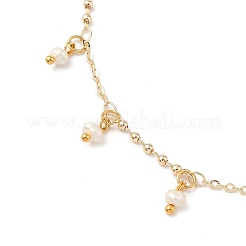 Natural Cultured Freshwater Pearl Rondelle Tassel Anklets&nbsp;AJEW-AN00718
