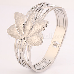Lotus 304 Stainless Steel Hinged Bangles&nbsp;FS-WG60480-02