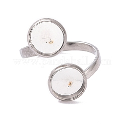 Non-Tarnish 201 Stainless Steel Open Cuff Ring Findings&nbsp;STAS-E124-01P
