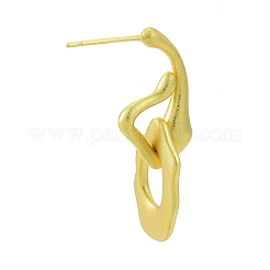 Rack Plating Brass Twist Oval Dangle Stud Earrings for Women&nbsp;EJEW-G322-24MG
