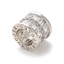 Rack Plating Brass Micro Pave Cubic Zirconia Beads&nbsp;KK-L210-005P