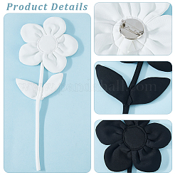 2Pcs 2 Colors Polyester & Cotton Flower Lapel Pins for Clothes&nbsp;JEWB-CY0001-05