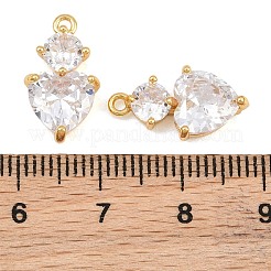 Brass Pave Cubic Zirconia Pendants&nbsp;CU-CBA7392-02G-02