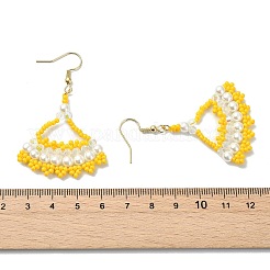 Seed Glass Woven Dangle Earrings&nbsp;EJEW-MZ00794-01