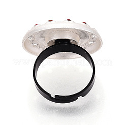 Adjustable Alloy & Iron & Rhinestone Bezel Cup Ring Base with Rotatable Tray&nbsp;MAK-T012-10S