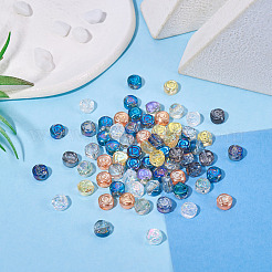 100Pcs 10 Colors Electroplate Transparent Glass Beads&nbsp;EGLA-TA0012-99