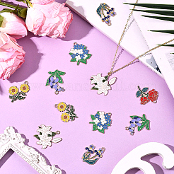 24Pcs 6 Styles Zinc Alloy Enamel Pendants&nbsp;ENAM-SC0007-33