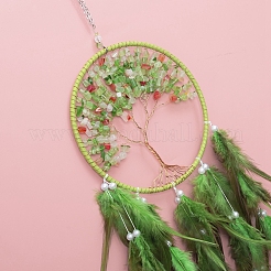 Woven Net/Web with Feather Pendant Decorations&nbsp;TREE-PW0003-17