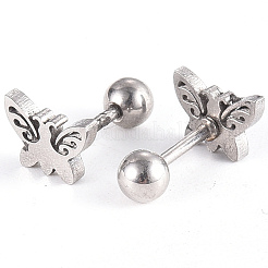 Tarnish Resistant 201 Stainless Steel Barbell Cartilage Earrings&nbsp;LS-EJEW-R147-20