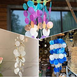 36Pcs 6 Colors Dyed Natural Capiz Shell Pendants&nbsp;FIND-SC0017-50
