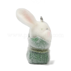 Animal Theme Flocky Opaque Resin Pendants&nbsp;RESI-H042-01P-11
