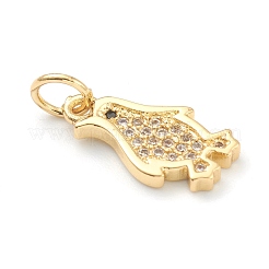 Brass Clear Cubic Zirconia Charms&nbsp;ZIRC-B010-06G