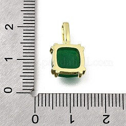 Dyed Natural Green Jade Faceted Pendants&nbsp;KK-U072-35G-02