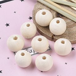 Natural Unfinished Wood Beads&nbsp;WOOD-S651-A12mm-LF