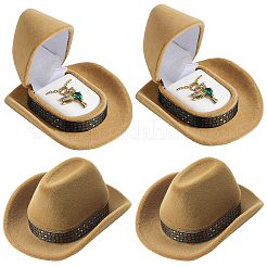 4Pcs Cowboy Hat Velvet Boxes&nbsp;CON-SC0001-24