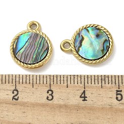 304 Stainless Steel Natural Paua Shell Pendants&nbsp;STAS-U037-12G-01