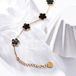 Flower Resin Link Chain Bracelets&nbsp;BJEW-K247-01G-03